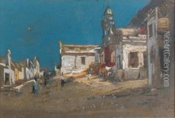 Malay Quarter, Cape Town Oil Painting - Pieter Willem Frederick Wenning