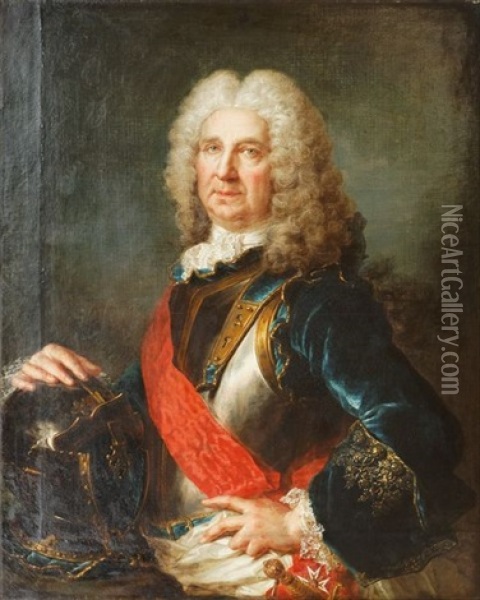Portrait De Francois De Joubert De La Bastie, Lieutenant General Des Armees Du Roi, Grand-croix De Saint-louis Oil Painting - Jean-Baptiste Oudry