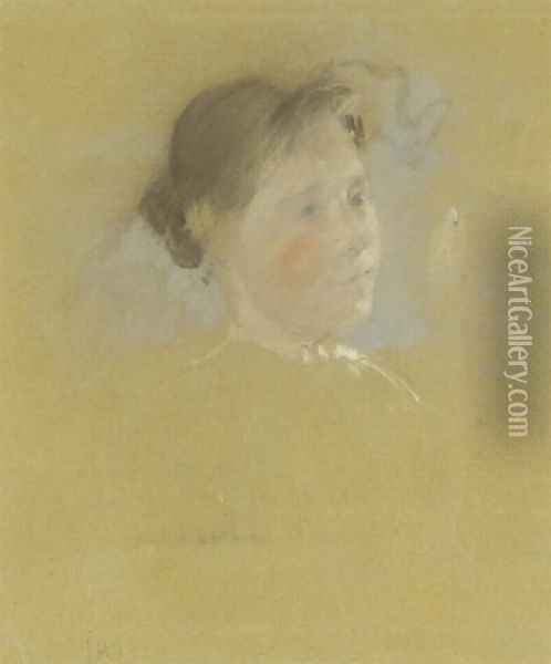Study of a Head, c.1888-95 Oil Painting - Henry Tonks