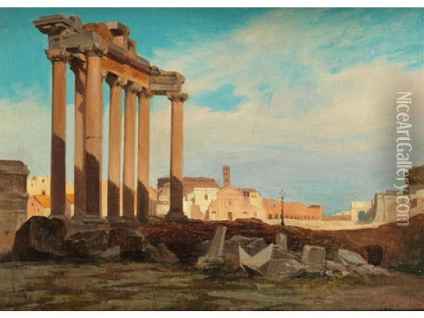 Blick Auf Das Forum Romanum Oil Painting - Ippolito Caffi