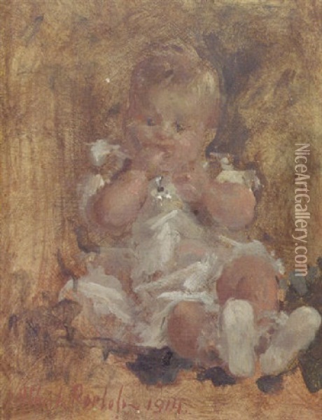 De Baby Oil Painting - Otto Willem Albertus Roelofs