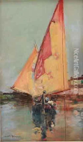 Sailboats Oil Painting - Maurice Bompard