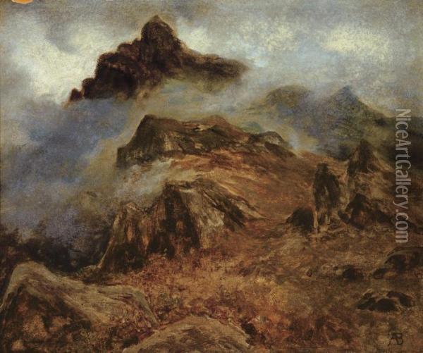 Study Of Rocky Mountains Oil Painting - Albert Bierstadt