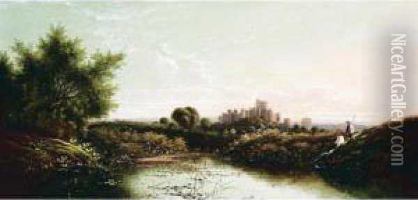 Near Windsor Oil Painting - Edwin H., Boddington Jnr.