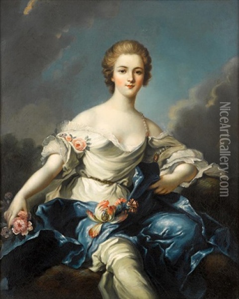 Flora (marquise De Baglion) Oil Painting - Jean Marc Nattier