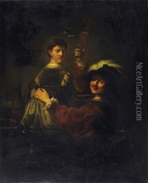 Selbstportrat Mit Saskia Oil Painting -  Rembrandt van Rijn