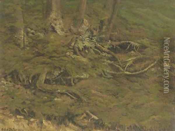 A green forest Oil Painting - Carl Georg Koster