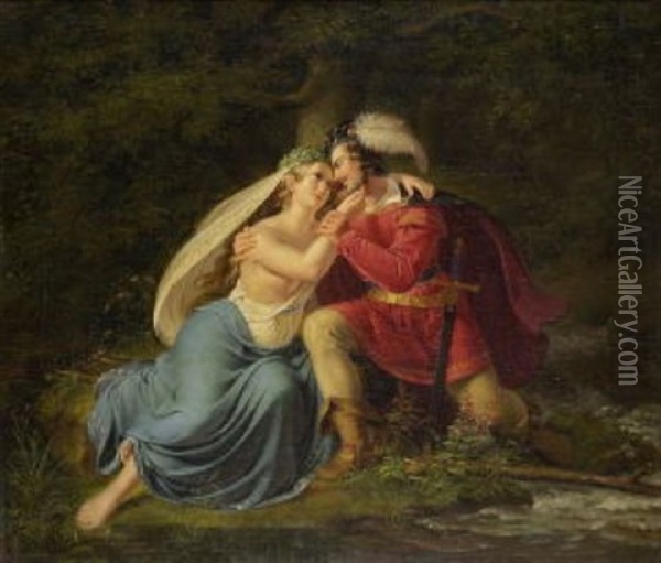 Das Liebespaar Oil Painting - Ludwig Ferdinand Schnorr von Carolsfeld