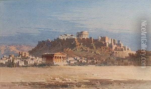The Acropolis Oil Painting - Angelos Giallina