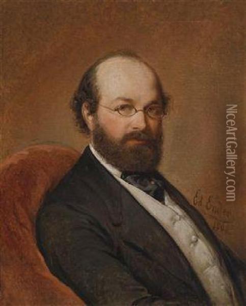 Portraitof The Court Barrister Dr. Alois Mayer Oil Painting - Eduard Ender