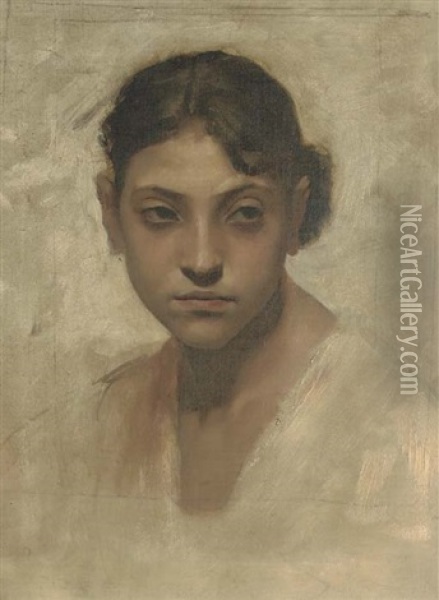 Study Of Capri Girl Oil Painting - John Singer Sargent