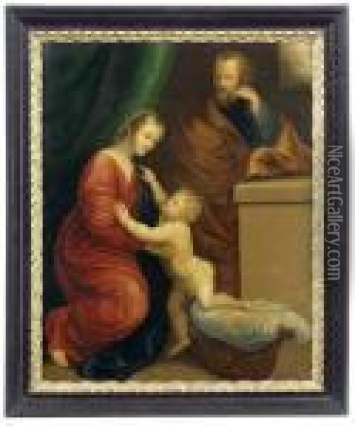 Die Heilige Familie Oil Painting - Josef Von Fuhrich