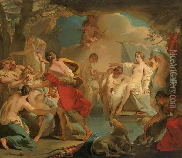 Diana And Callisto Oil Painting - Gaetano Gandolfi
