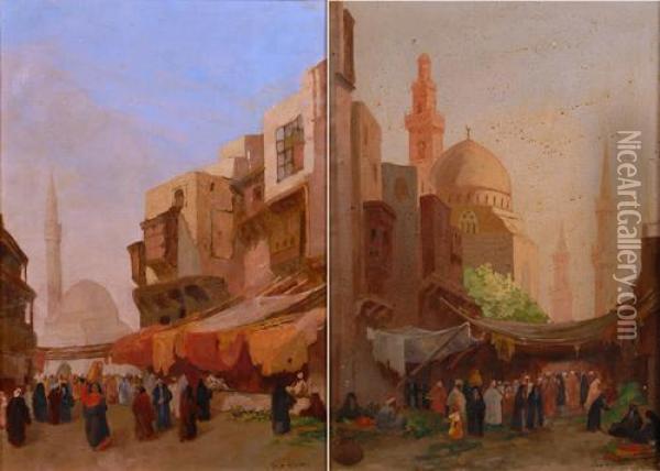 Mercato Arabo Oil Painting - Gino Albieri