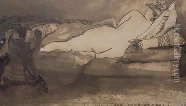 Sleeping Nude Oil Painting - Victor Hugo