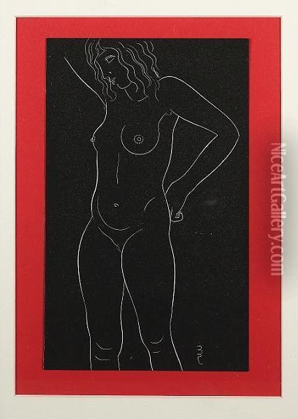 Female Nude Standing (skelton P957) Oil Painting - Eric Gill