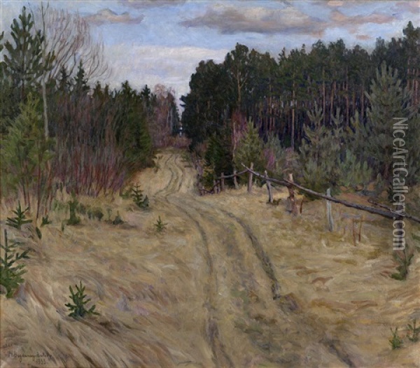 Woodland Path Oil Painting - Nikolai Petrovich Bogdanov-Bel'sky
