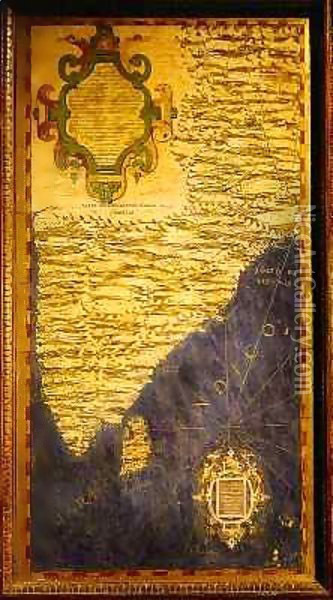 Map of the Indian Peninsula Oil Painting - Stefano Bonsignori