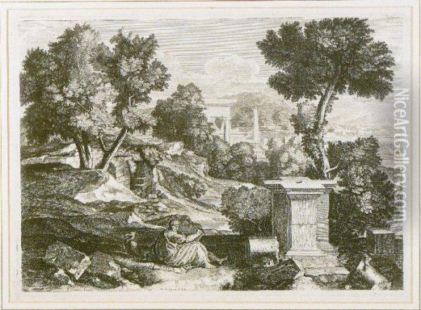 Paesaggio Con San Giovanni A Patmos Oil Painting - Nicolas I De Poilly