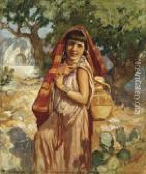 The Water Carrier Oil Painting - Frederick Arthur Bridgman