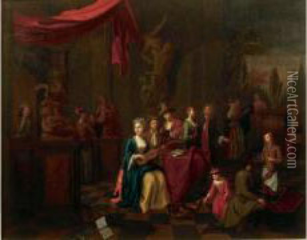 Fete Musicale Dans Un Palais Oil Painting - Gerard Thomas