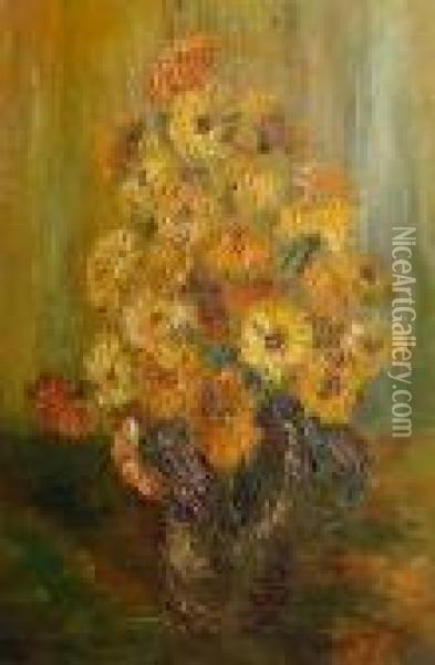 Vase Of Marigolds Oil Painting - James Bolivar Manson
