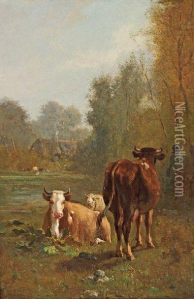 Environs De Fontainebleau Oil Painting - Constant Troyon