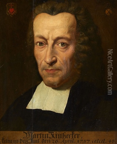 Portrait Of A Cleric Oil Painting - Johann Justin Preissler