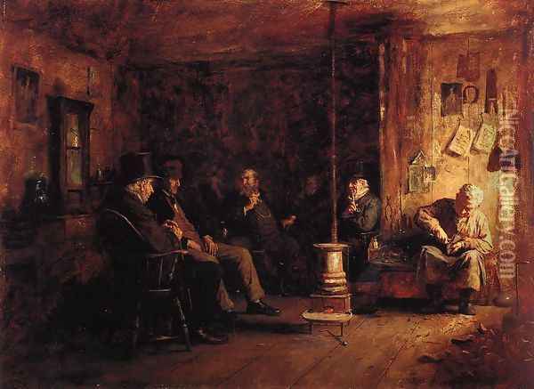 The Nantucket School of Philosophy Oil Painting - Eastman Johnson