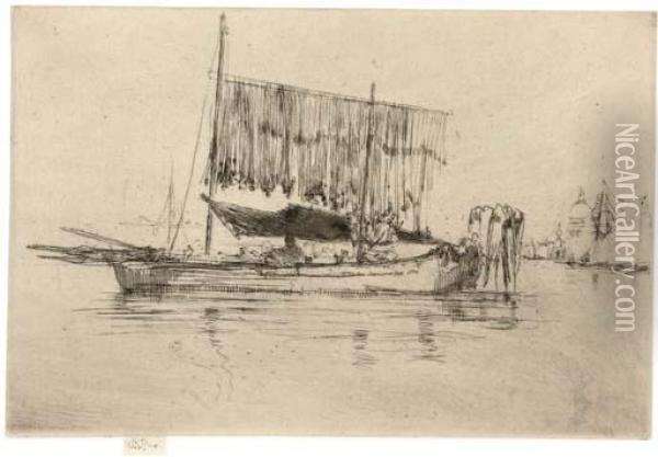 Fishing Boat Oil Painting - James Abbott McNeill Whistler