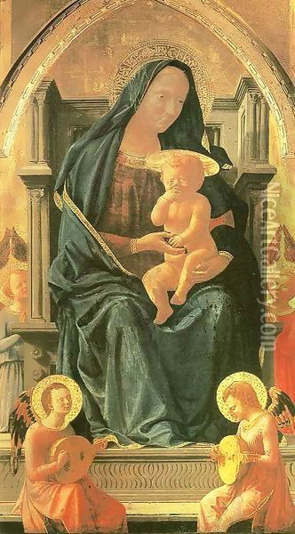 Pisa polyptych Virgin and Child Oil Painting - Masaccio (Tommaso di Giovanni)