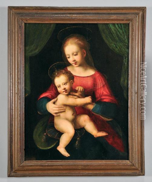 Madonna Col Bambino Oil Painting - Ridolfi Domenico Di Ghirlandaio