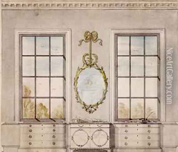 Design for a room by Linnell John 1723-99 Oil Painting - John Linnell