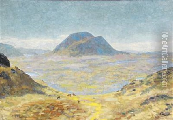 Mountain Landscape From Iceland Oil Painting - Niels Kristian Skovgaard