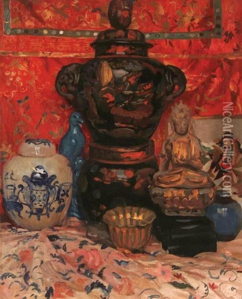 Oriental Still Life Oil Painting - Henri Marchal