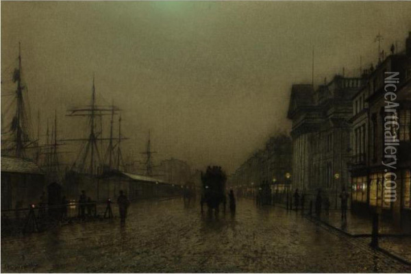 Salthouse Docks, Liverpool Oil Painting - John Atkinson Grimshaw