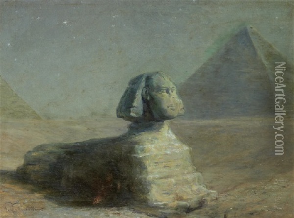 The Great Sphinx Of Giza Oil Painting - Paul Dominique Philippoteaux