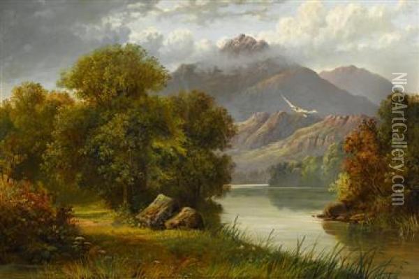 View Of The White Mountains, New Hampshire Oil Painting - Samuel Lancaster Gerry