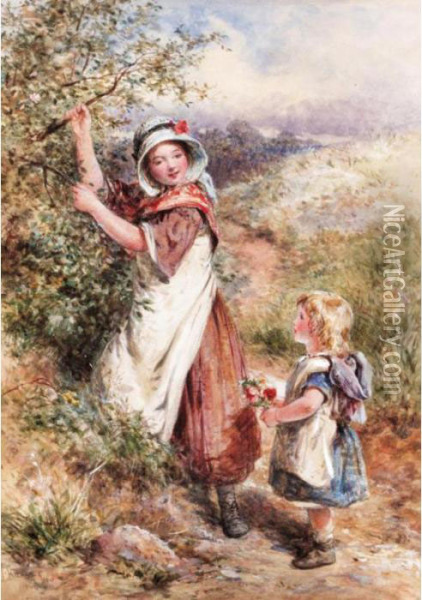 The Blossom Gatherer Oil Painting - James Jnr Hardy