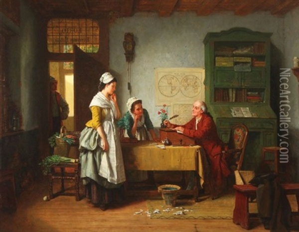 The Notary Oil Painting - Jean Carolus