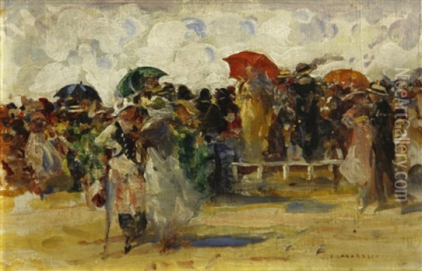 At The Races Oil Painting - Emilian Lazarescu