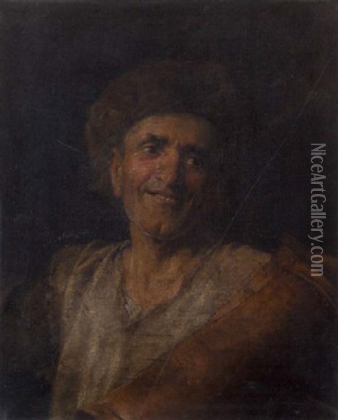 Lachender Mann Mit Pelzmutze Oil Painting - Konrad Weigand