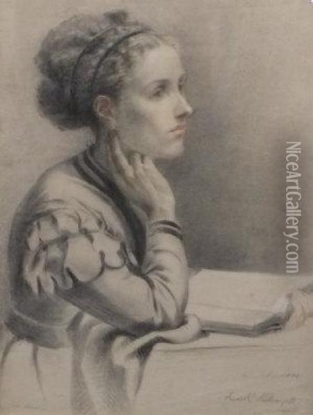 Portrait Of Mrs Keene Oil Painting - Herbert Johnson