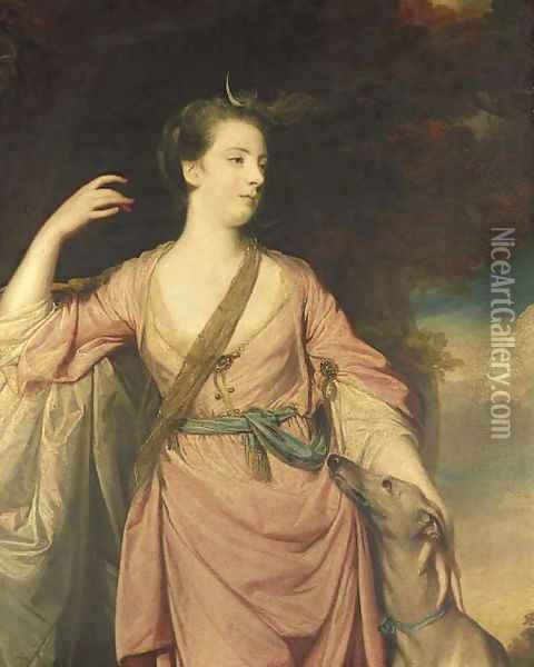 Portrait of Lady, traditionally identified as Lady Anne Dawson, as the goddess Diana Oil Painting - Sir Joshua Reynolds