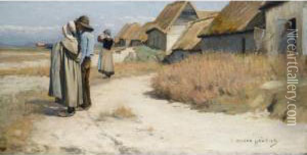 Bretons Sur La Plage Oil Painting - Louis Welden Hawkins