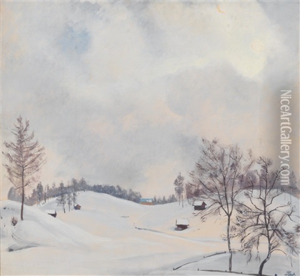 Wintermorgen, Seefeld Oil Painting - Igo Poetsch