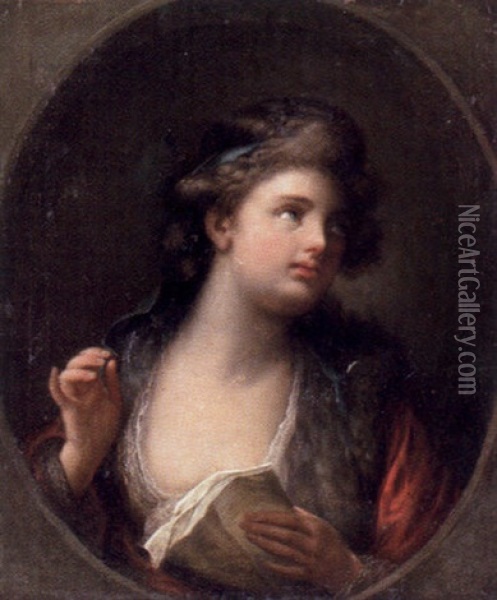 Kvinnoportratt Oil Painting - Jean Baptiste Greuze
