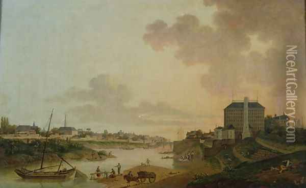 View of the Cotton Factory from the the Motte Sanguin at Orleans, 1825 Oil Painting - Jean Louis Rabigot