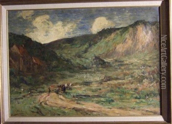 Paysage Anime Dans Les Ardennes Oil Painting - Armand Gustave Gerard Jamar