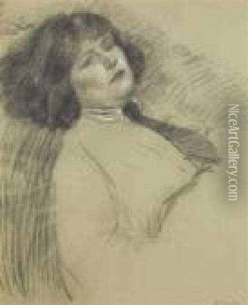 Portrait De La Fille De L'artiste Oil Painting - Theophile Alexandre Steinlen